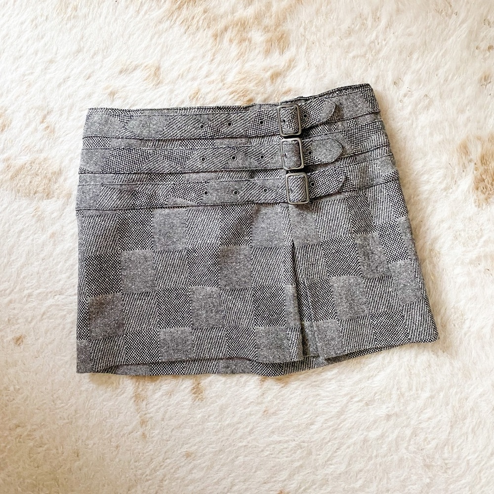 Express Y2K Triple Buckle Mini Skirt